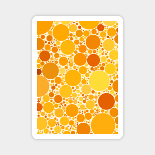 Yellow and Orange Polka Dots Pattern Design Magnet