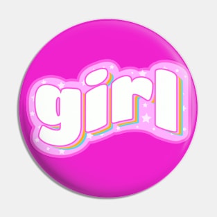 Girl Word Design Pin