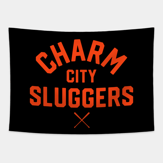 Baltimore 'Charm City Sluggers' Baseball Fan T-Shirt: Bold Design for the True Baltimore Baseball Enthusiast! Tapestry by CC0hort