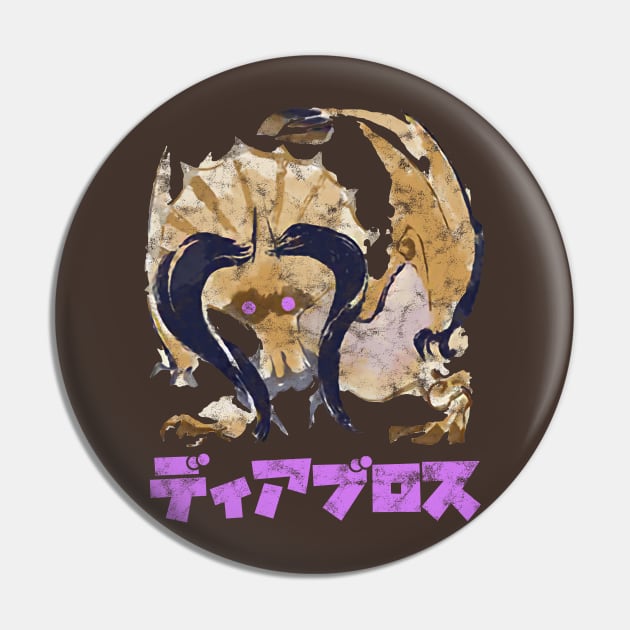 Monster Hunter Rise Diablos Kanji Icon Pin by StebopDesigns