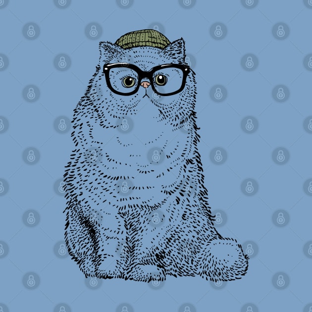 hipster Cat cat by huebucket