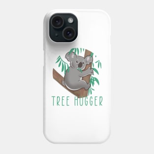 Cute koala nomming on leaves illustration Tree Hugger Phone Case