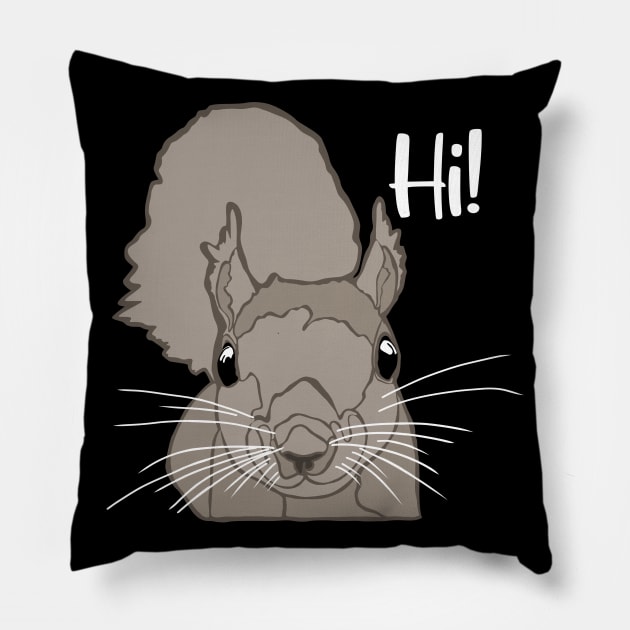 Fox Eastern Gray Japanese Squirrel Lover Squirrel Pillow by GraphicsLab