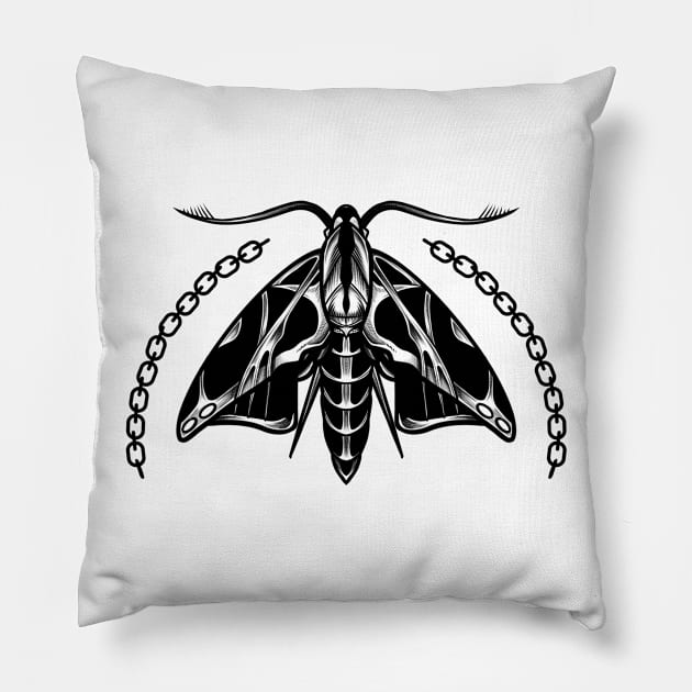 Chained Moth Pillow by Scottconnick