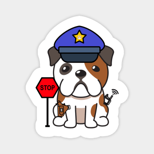 Funny Bulldog Policeman Magnet