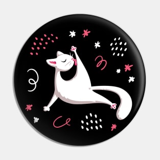 White Cat Pin