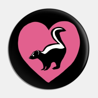 Skunk Pink Heart for Skunk Lovers Pin