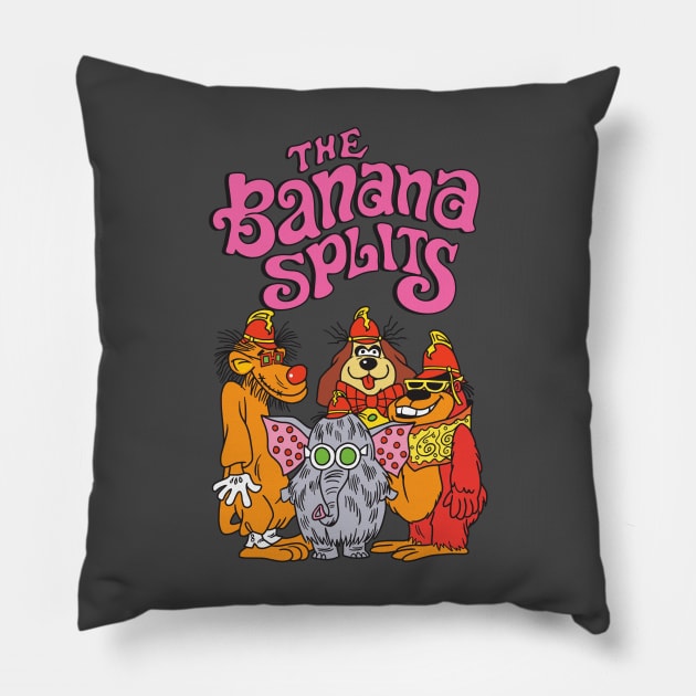 The Banana Splits Illustration Pillow by Chewbaccadoll