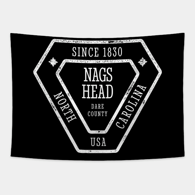 Nags Head, NC Summertime Vacationing Sign Tapestry by Contentarama