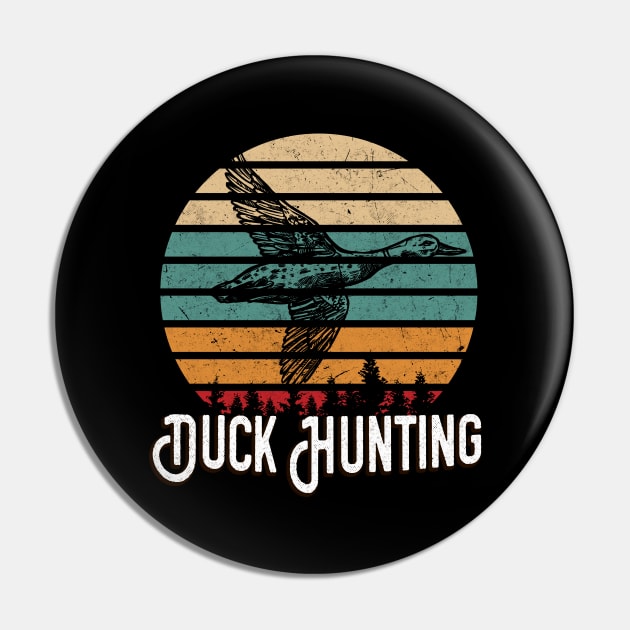 Duck Hunting Retro Bird Hunter Pin by Foxxy Merch