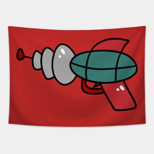 Red Gray Space Gun Tapestry