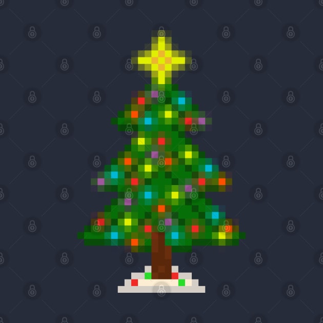 Pixel Christmas Tree with Glowing Lights (Green) by gkillerb