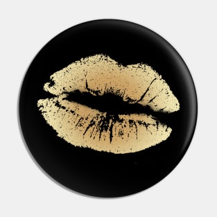 Gold And Shiny Kiss Lips Pin