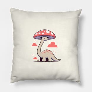 Kawaii simple Mushroom Hat Dinosaur Brontosaurus Pillow