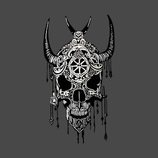 Tribal Tattoo Bulls Skull T-Shirt