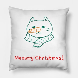 Meowry Christmas! Merry Christmas Pillow