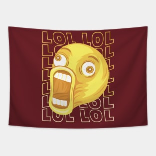 Funny emoji laughing Tapestry