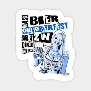 2reborn JEN Oktoberfest Bier Party Dirndl blue Magnet