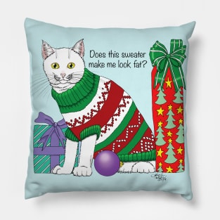 Holiday Sweater Cat Pillow