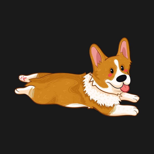 Corgi Sploot by KPrimeArt