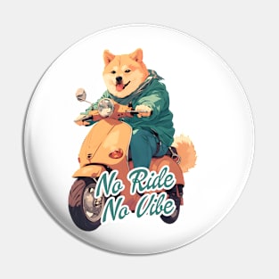 Cool dog riding motorbike Pin