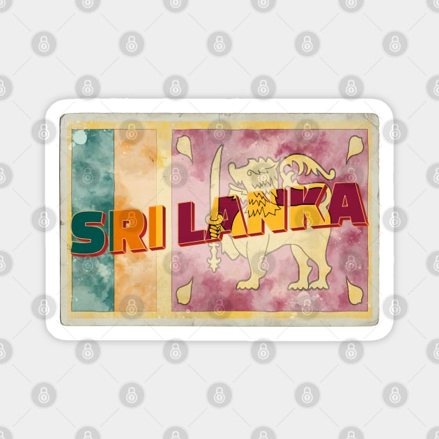 Sri Lanka Vintage style retro souvenir Magnet by DesignerPropo