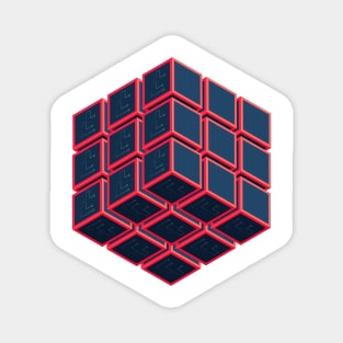 cube consisting set units database concept server rack blockchain Magnet