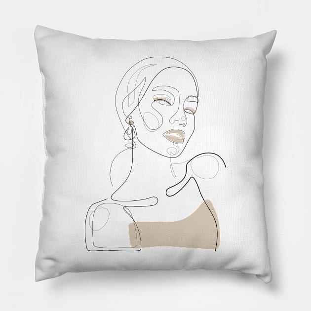 Lady In Beige Pillow by Explicit Design