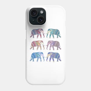 Colorful Elephants Art Print Phone Case