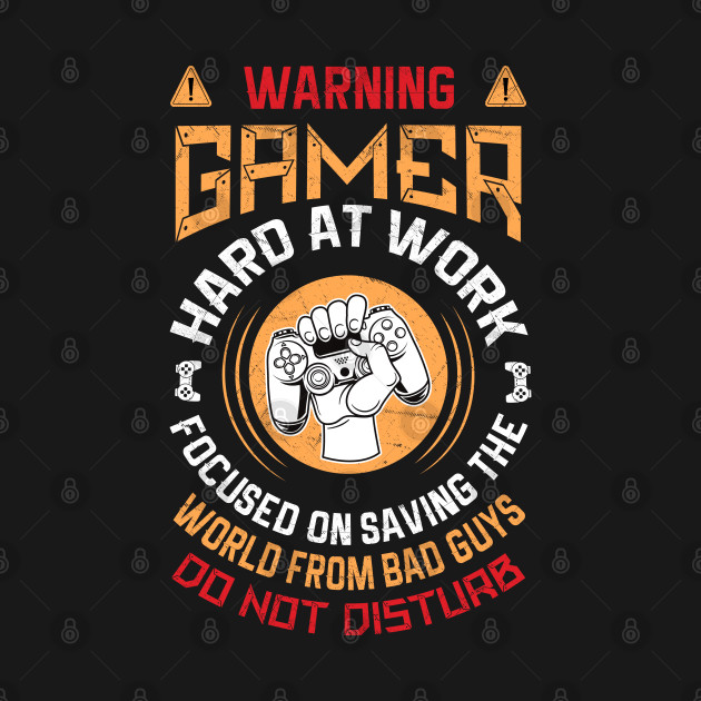 Gamer Hard at Work Funny Gamer Shirt - Gift For Gamer - Video Gamer Birthday Gift by RRADesign