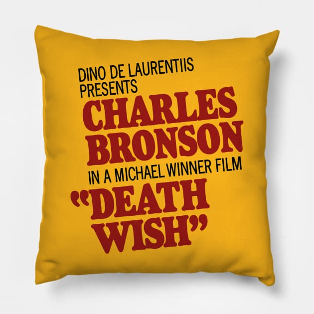 Death Wish – Poster Titles Pillow by GraphicGibbon