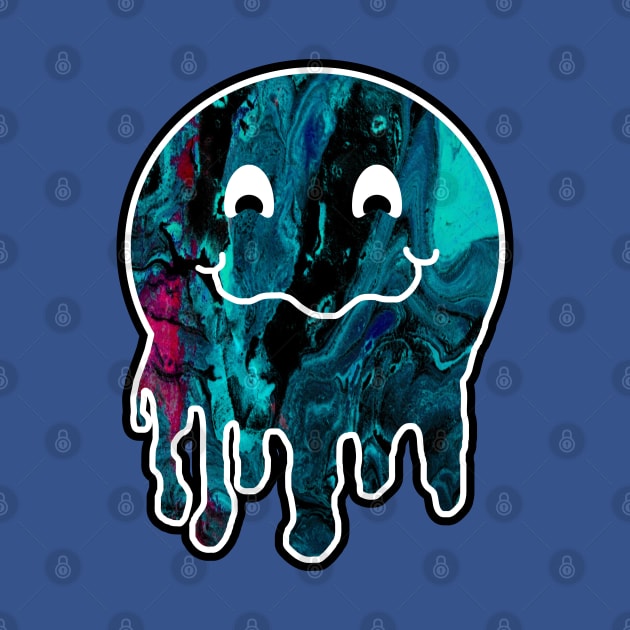Drippy Hippie Blue Melting Face by Punderstandable
