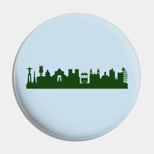 LISBON skyline in forest green Pin