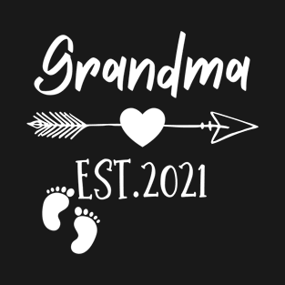 Promoted To Grandma Est 2021 Grandma Est 2021 Pregnancy Announcement T-Shirt