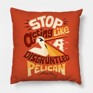 Disgruntled pelican Pillow