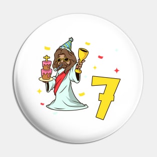 I am 7 with Jesus - kids birthday 7 years old Pin