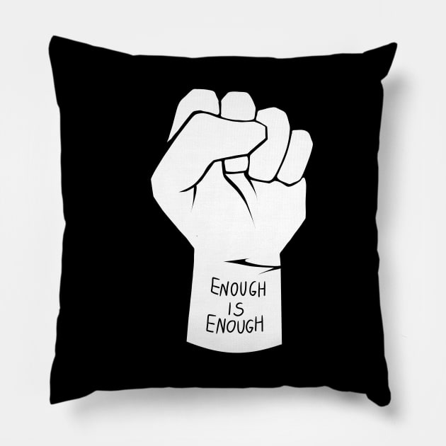 simple white clenched raised fist Pillow by acatalepsys 