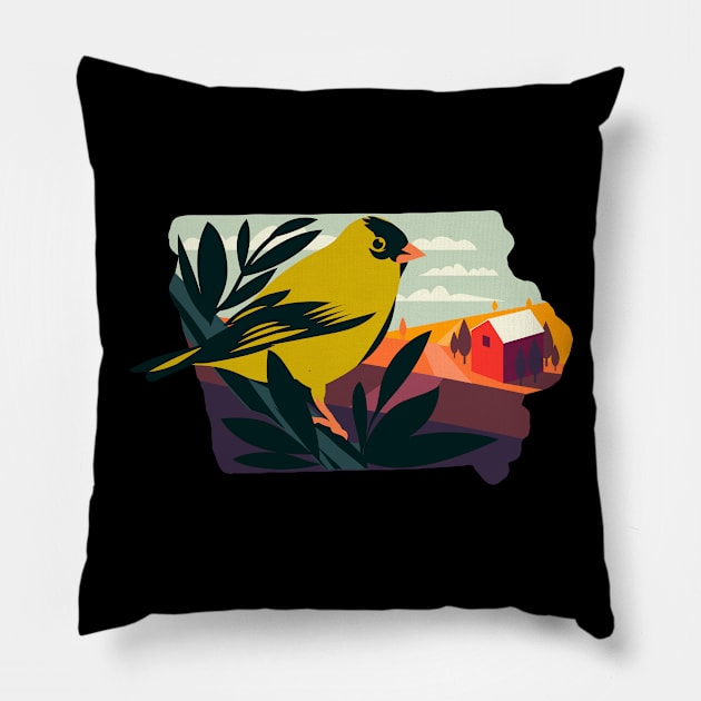 Iowa US illustration Pillow by keeplooping