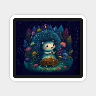 Hedgehog Fairy Tale Scene Magnet