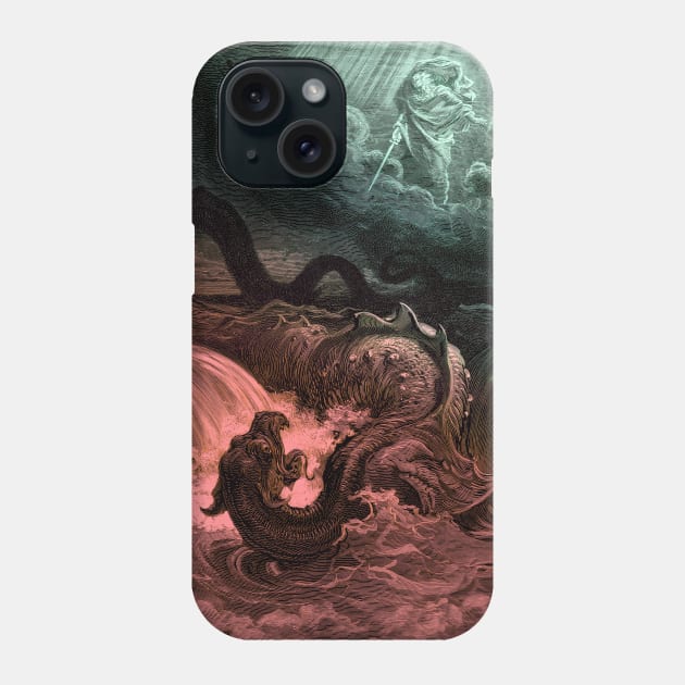 High Resolution Gustave Doré Illustration The Destruction of Leviathan Phone Case by tiokvadrat