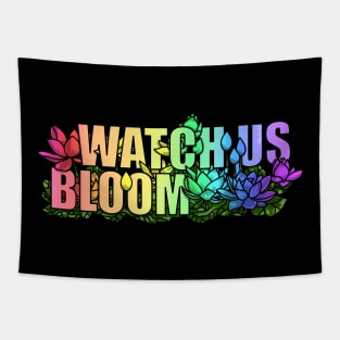 Watch Us Bloom Lotus Rainbow Tapestry