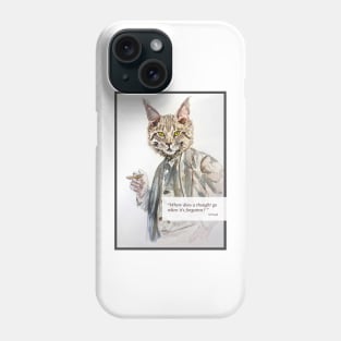 The philosopher Maine coon cat with Freud's phrase Phone Case