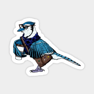 Hipster Blue Jay Magnet