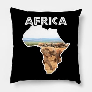 African Wildlife Continent Elephant Cameo Pillow