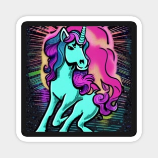 Retro Unicorn Art Magnet