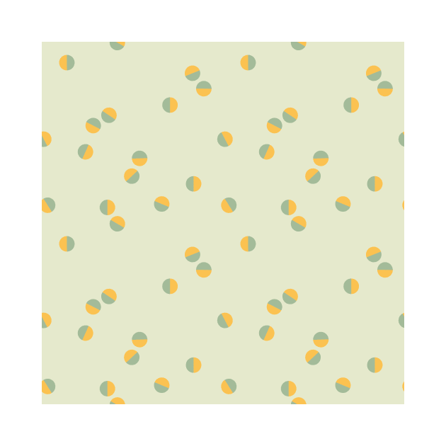 Scattered Dots Minimalist Geometric Pattern - Marigold and Green by Charredsky