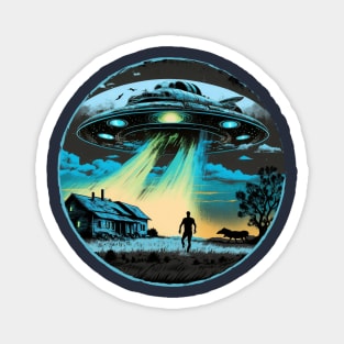 UFO Flying Saucer Alien Abduction Magnet