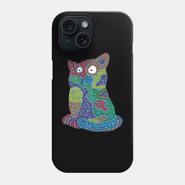 Patchwork Cat Phone Case by NightserFineArts