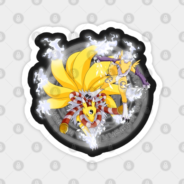 Renamon & Kyubimon Magnet by FireFlea