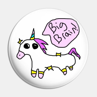 Big brain unicorn (color) Pin